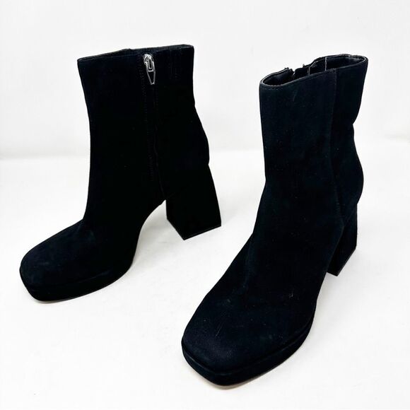 Dolce Vita Black Suede Platform Gracie Boot Zip Size 8.5 - Picture 4 of 9